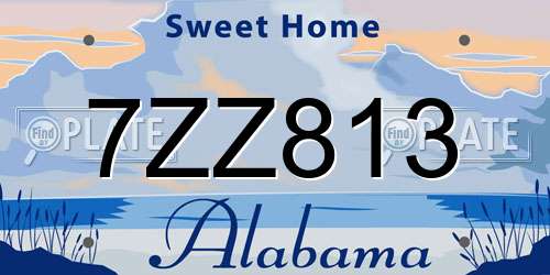 7ZZ813 Alabama License Plate