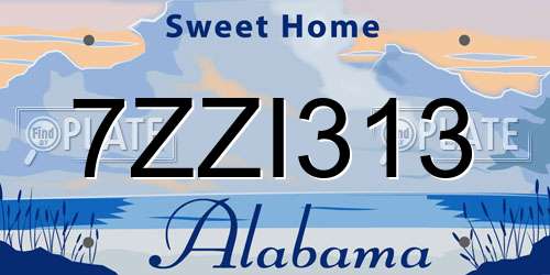 7ZZI313 Alabama License Plate