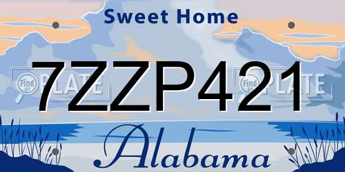 7ZZP421 Alabama License Plate