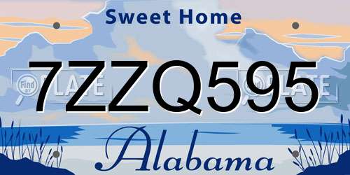 7ZZQ595 Alabama License Plate