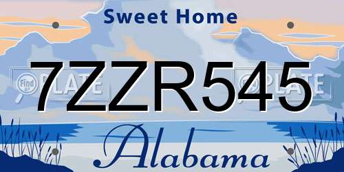 7ZZR545 Alabama License Plate
