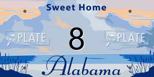 8 Alabama License Plate