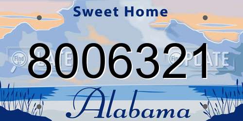 8006321 Alabama License Plate
