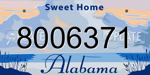 8006371 Alabama License Plate