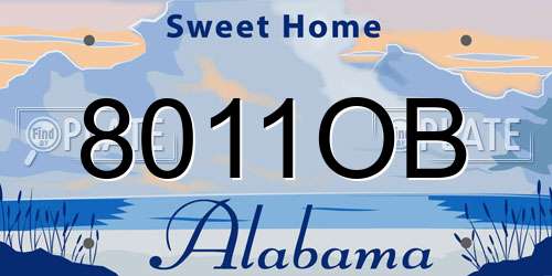 8011OB Alabama License Plate