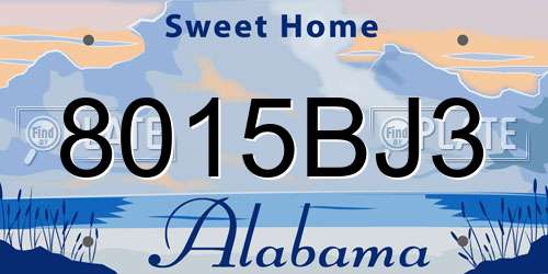 8015BJ3 Alabama License Plate