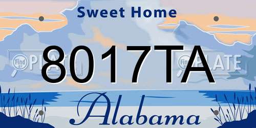 8017TA Alabama License Plate