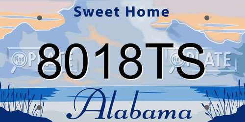 8018TS Alabama License Plate