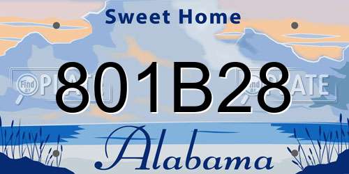 801B28 Alabama License Plate