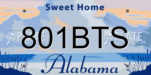 801BTS Alabama License Plate