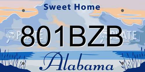 801BZB Alabama License Plate