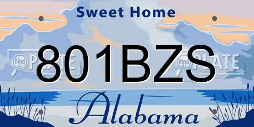 801BZS Alabama License Plate