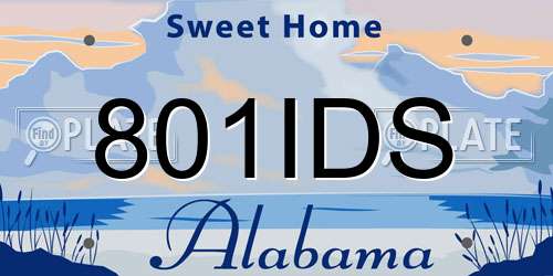 801IDS Alabama License Plate