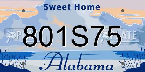 801S75 Alabama License Plate