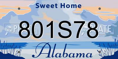 801S78 Alabama License Plate