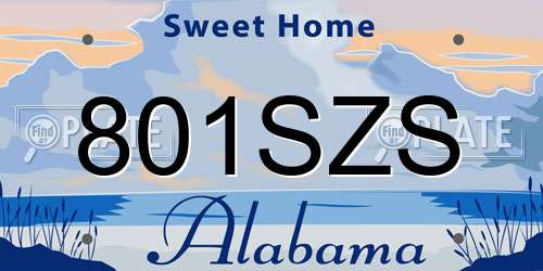 801SZS Alabama License Plate