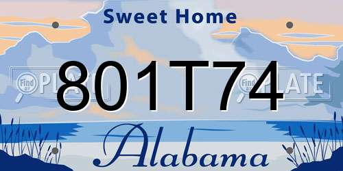 801T74 Alabama License Plate