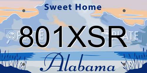 801XSR Alabama License Plate
