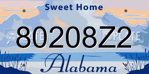 80208Z2 Alabama License Plate
