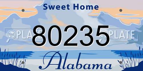 80235 Alabama License Plate