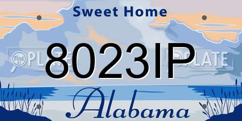 8023IP Alabama License Plate