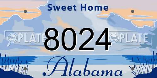 8024 Alabama License Plate
