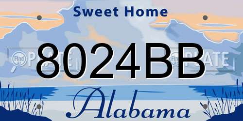 8024BB Alabama License Plate