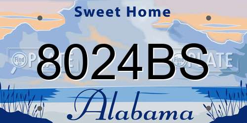 8024BS Alabama License Plate