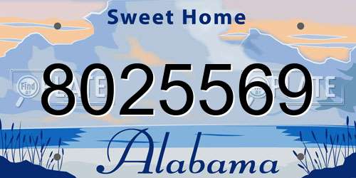 8025569 Alabama License Plate