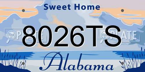 8026TS Alabama License Plate