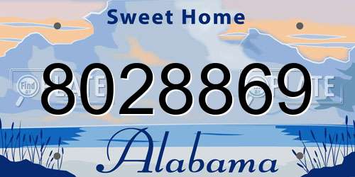 8028869 Alabama License Plate