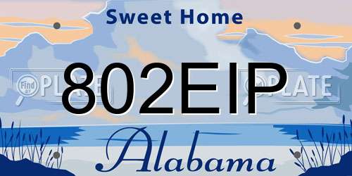 802EIP Alabama License Plate