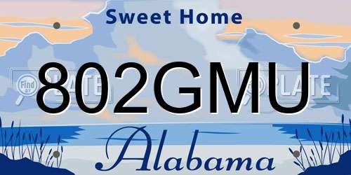 802GMU Alabama License Plate