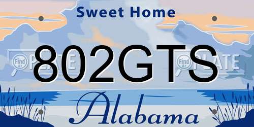 802GTS Alabama License Plate