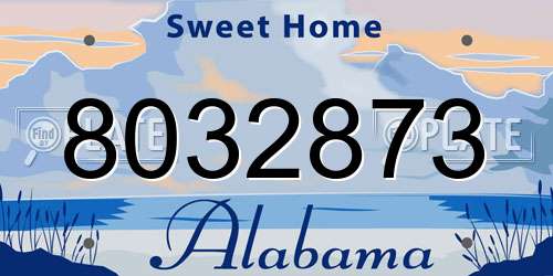 8032873 Alabama License Plate