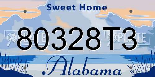 80328T3 Alabama License Plate