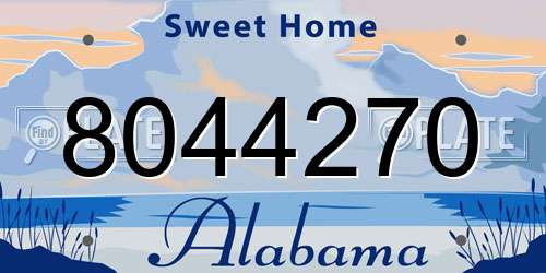 8044270 Alabama License Plate