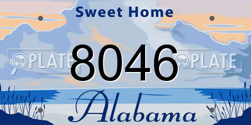 8046 Alabama License Plate