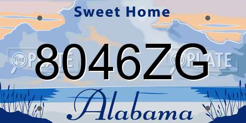 8046ZG Alabama License Plate
