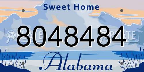 8048484 Alabama License Plate