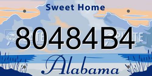 80484B4 Alabama License Plate