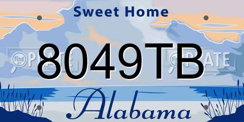 8049TB Alabama License Plate