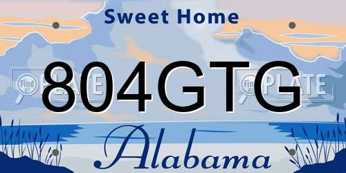 804GTG Alabama License Plate