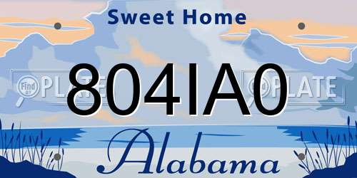 804IA0 Alabama License Plate