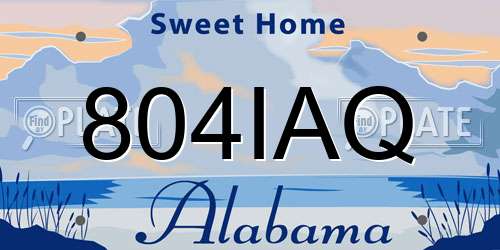 804IAQ Alabama License Plate
