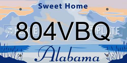 804VBQ Alabama License Plate