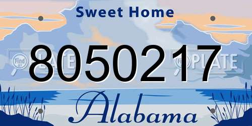 8050217 Alabama License Plate