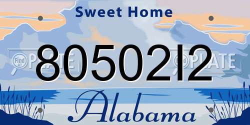 80502I2 Alabama License Plate