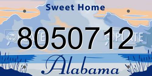 8050712 Alabama License Plate