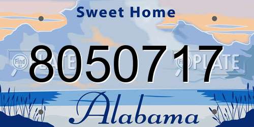 8050717 Alabama License Plate